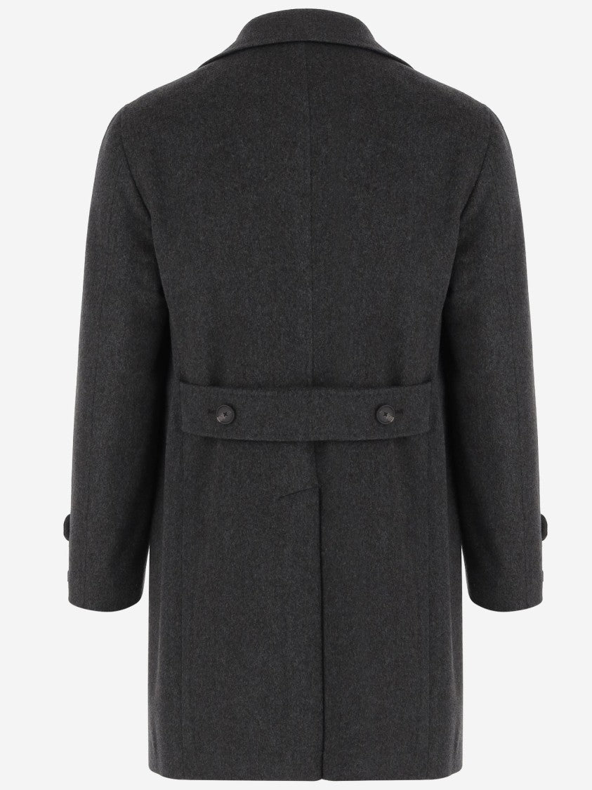 Tagliatore Reversible Wool Coat With Front Closure And Charm Logo
