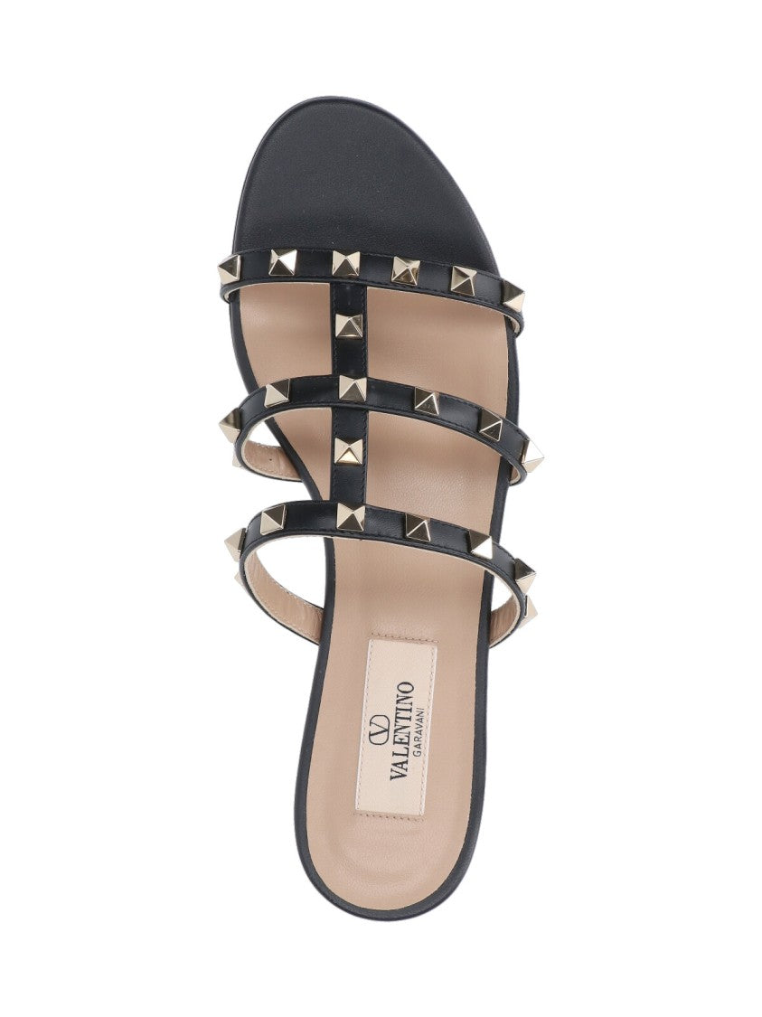 Valentino Garavani "Rockstud" Slide Sandals – Black