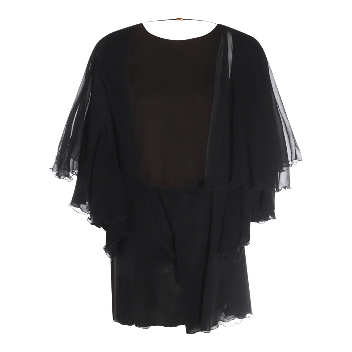 Saint Laurent Flowing Black Silk Jumpsuit With Open Back Detail