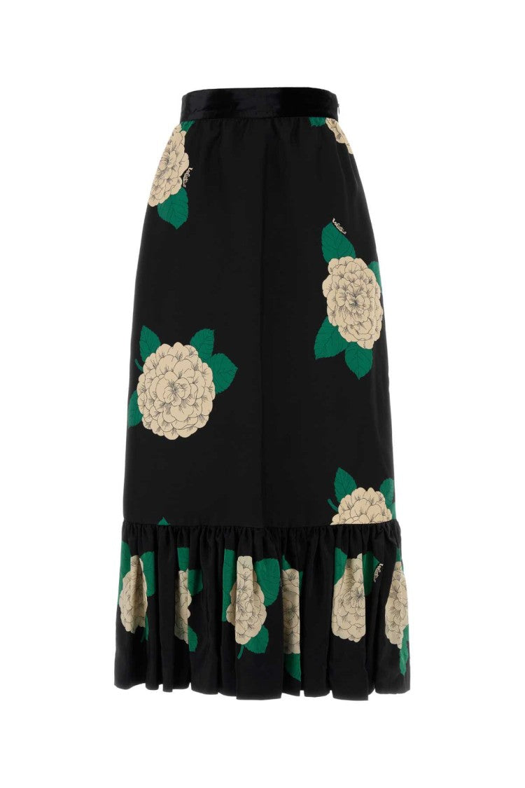 Valentino Garavani Printed Wool Blend Skirt