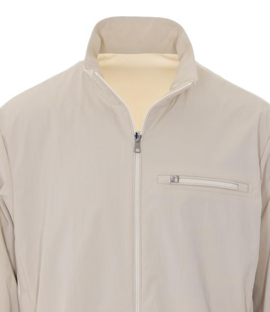 Moncler Minimalist High Collar Jacket With Zippered Details