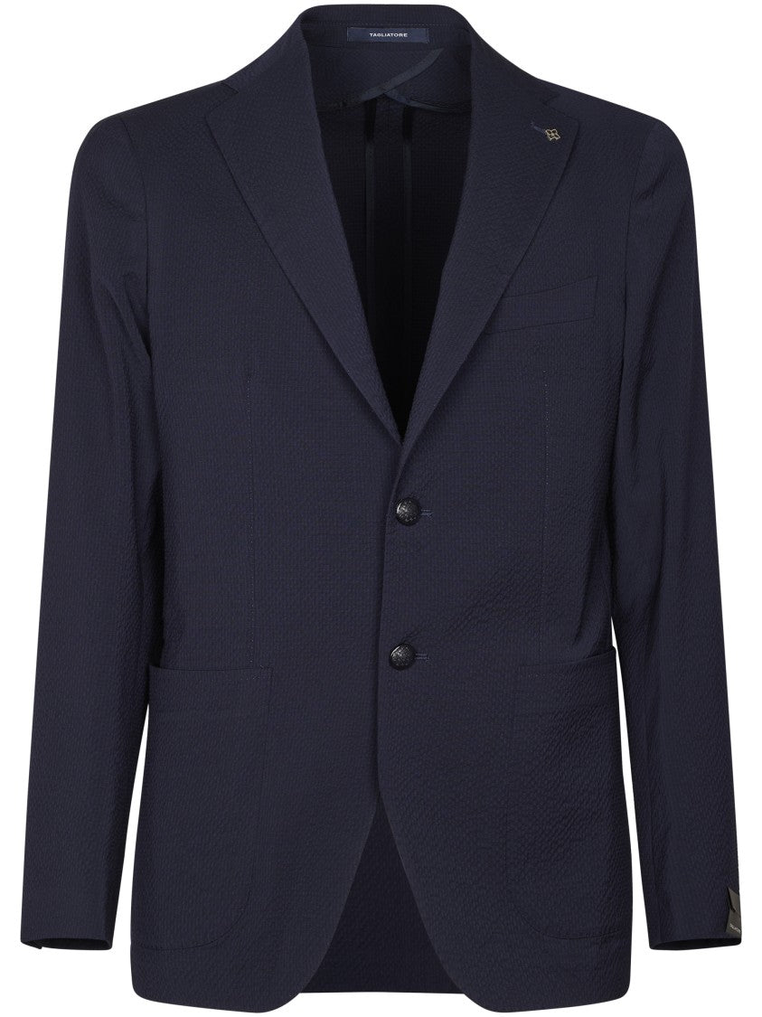 Tagliatore Tailored Two-Button Blazer With Notch Lapels