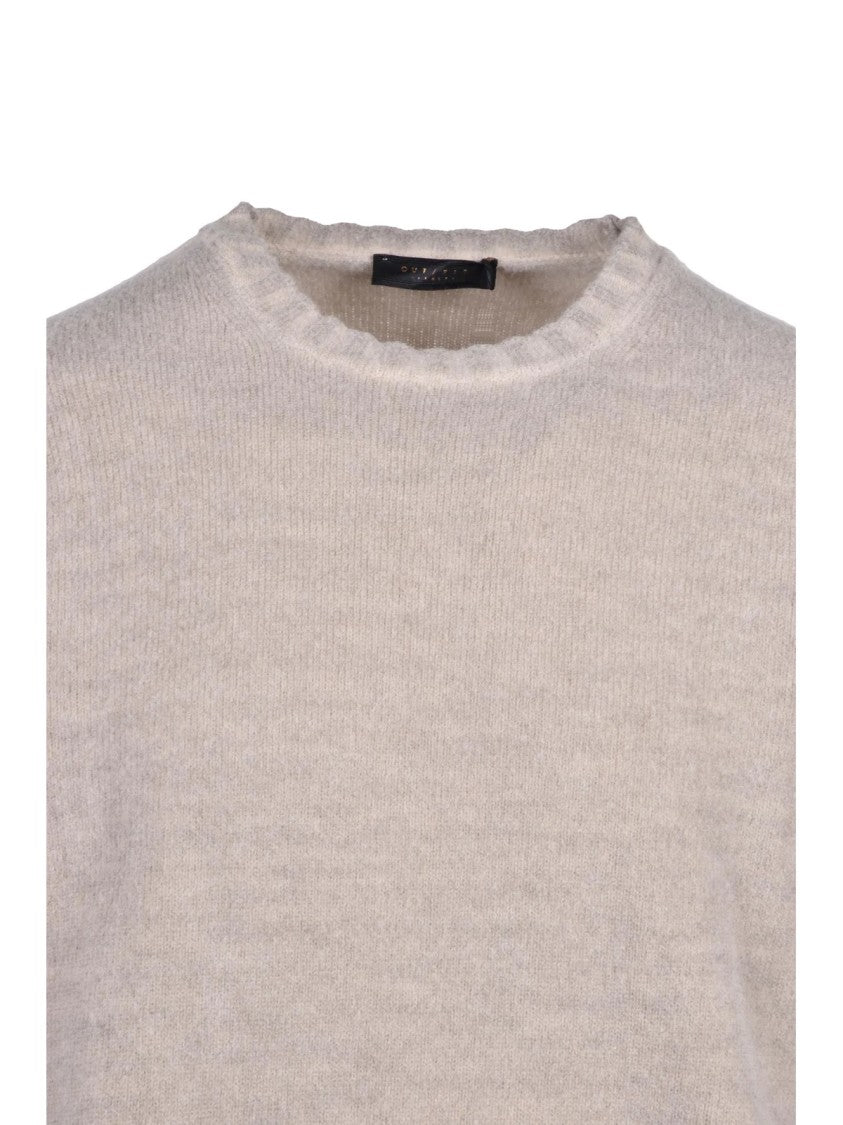 Out/Fit Fine-Knit Crewneck Pullover With Ribbed Detailing