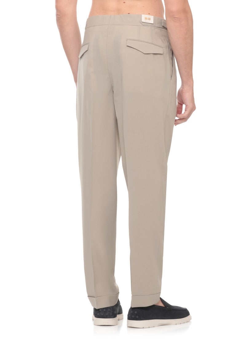 Briglia 1949 Beige Quartieris Wool Straight-Leg Pants