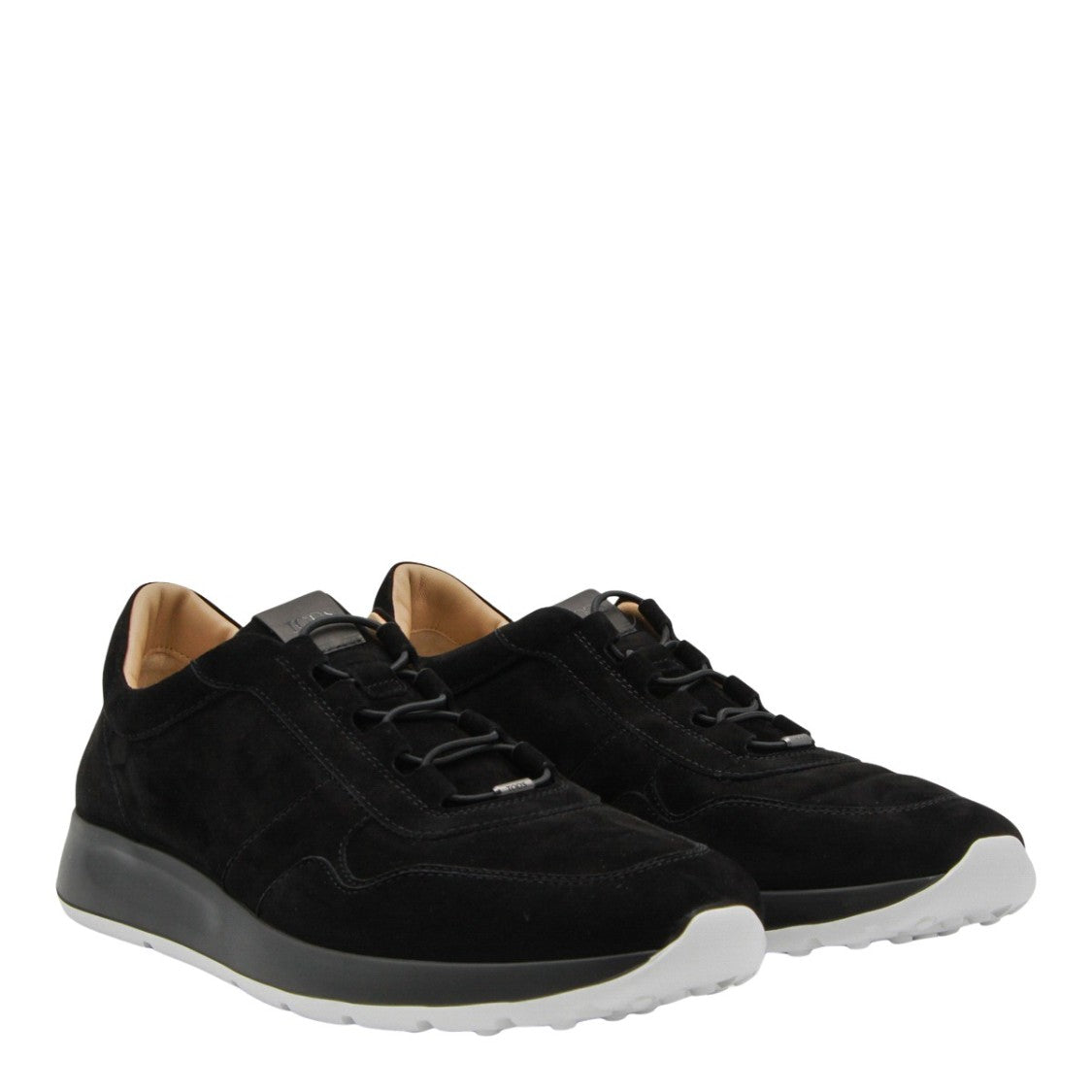 Tod's Streamlined Black Suede Sneakers With Contrasting Outsole