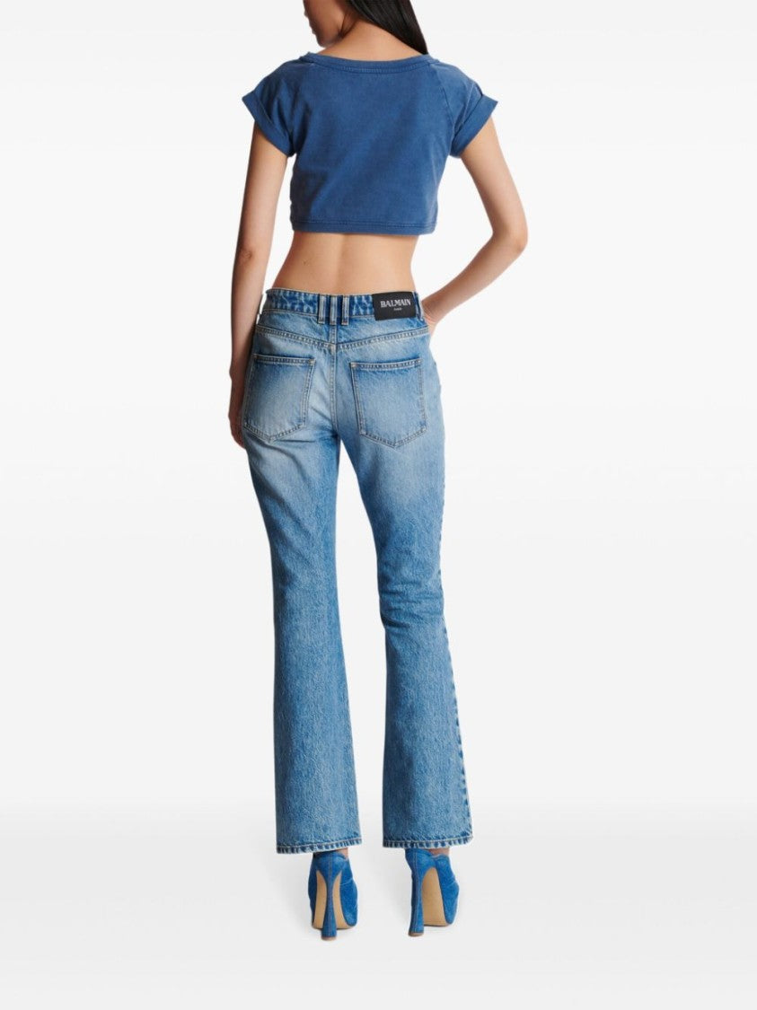 Balmain Flared Denim Trousers