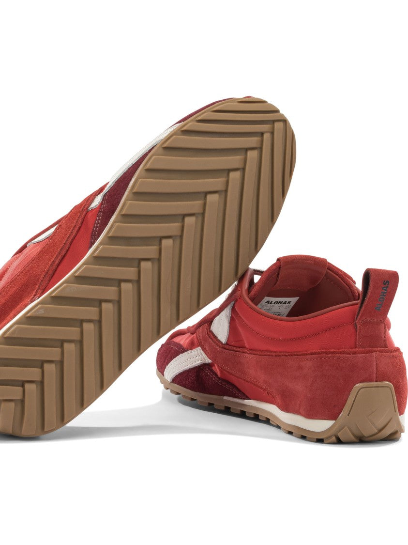 Alohas Minimalist Leather And Suede Sneakers With Integrated Lacing