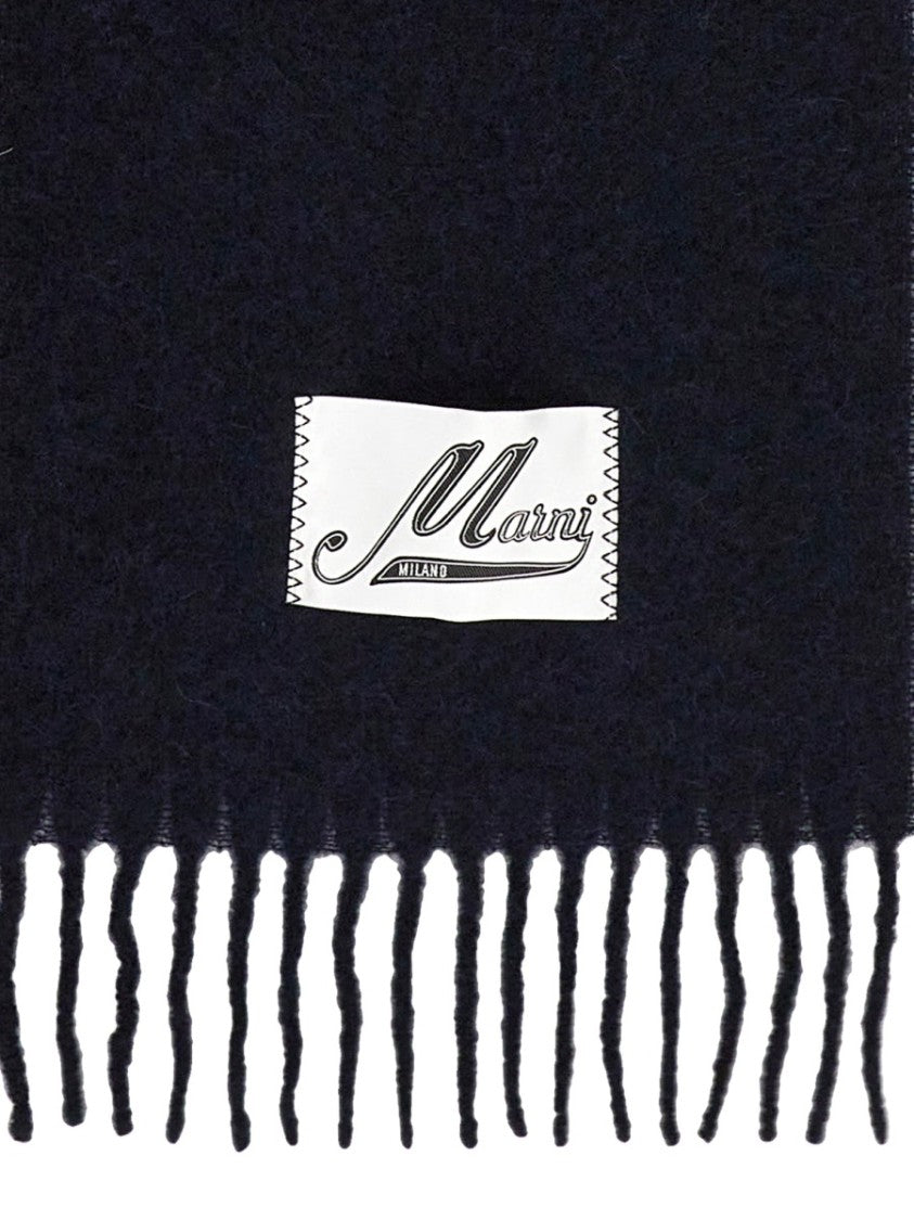 Marni Brushed Alpaca Scarf With Delicate Fringes