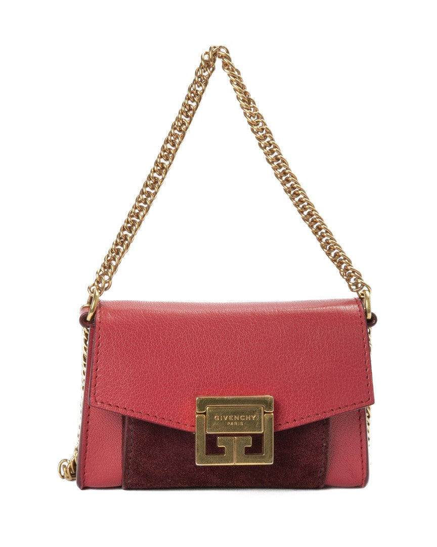 Givenchy Red Gv3 Micro Leather Shoulder Bag