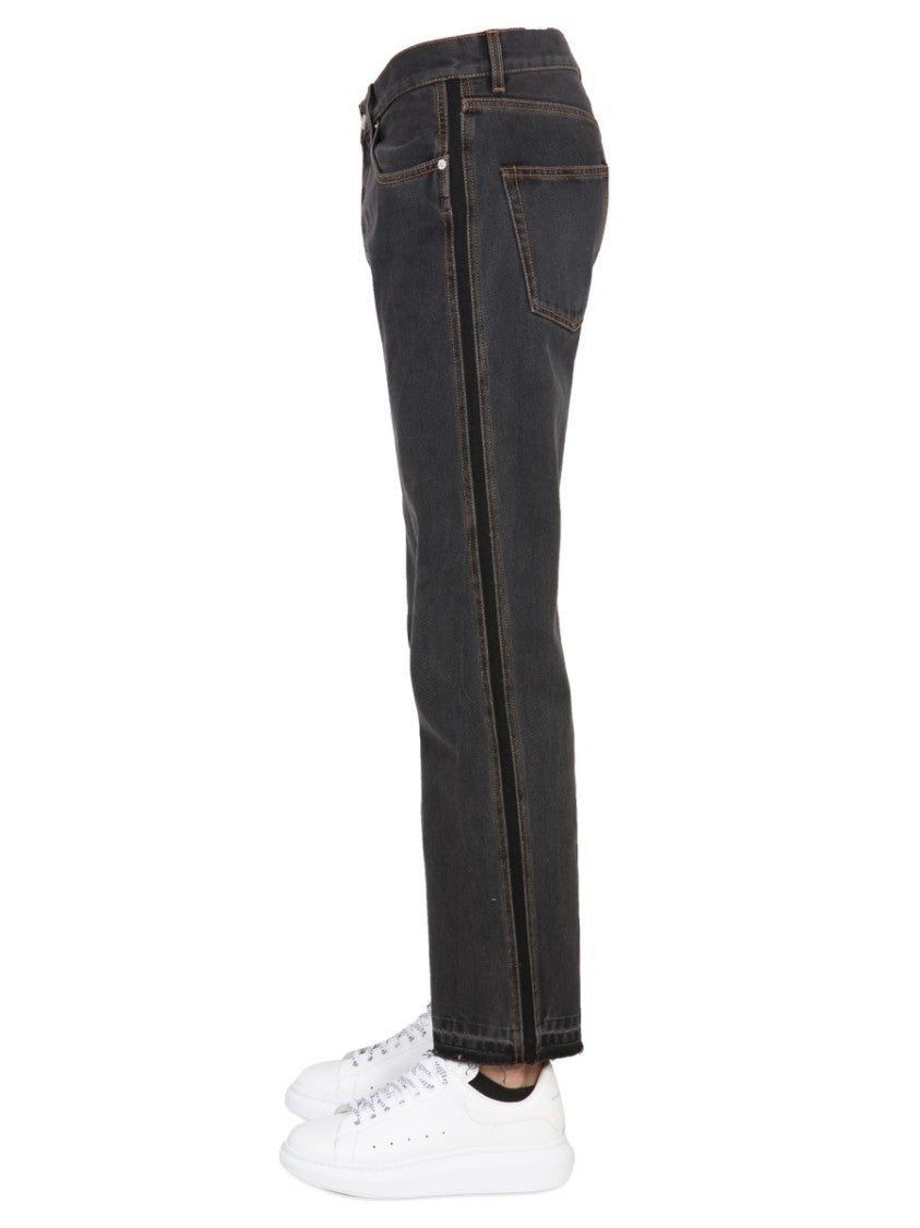 Alexander Mcqueen Raw Cut Hem Black Jeans