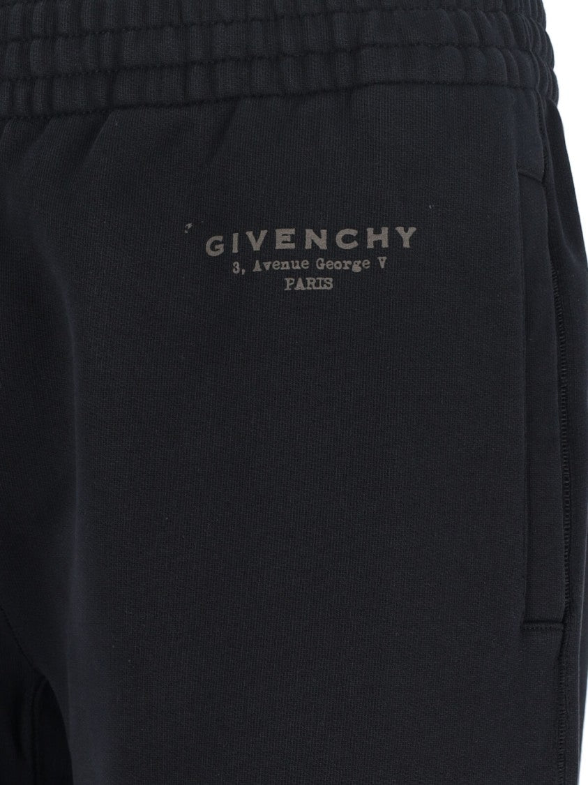Givenchy Logo Track Pants, In Black Cotton, Elasticated Mid-Rise