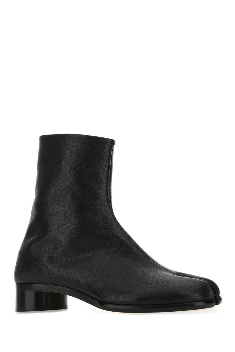 Maison Margiela Black Leather Tabi Ankle Boots
