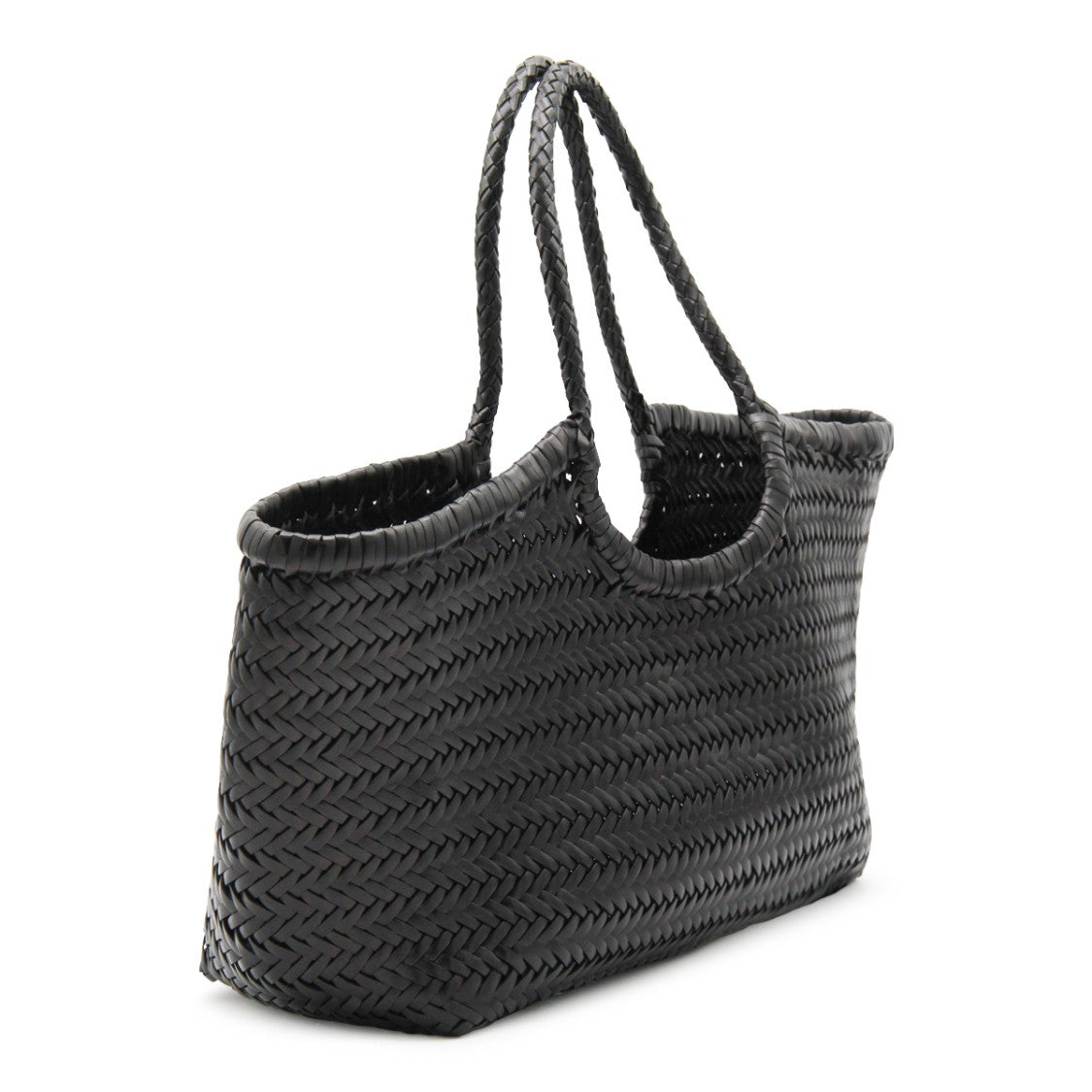 Dragon Diffusion Hand Woven Black Leather Nantucket Tote Bag