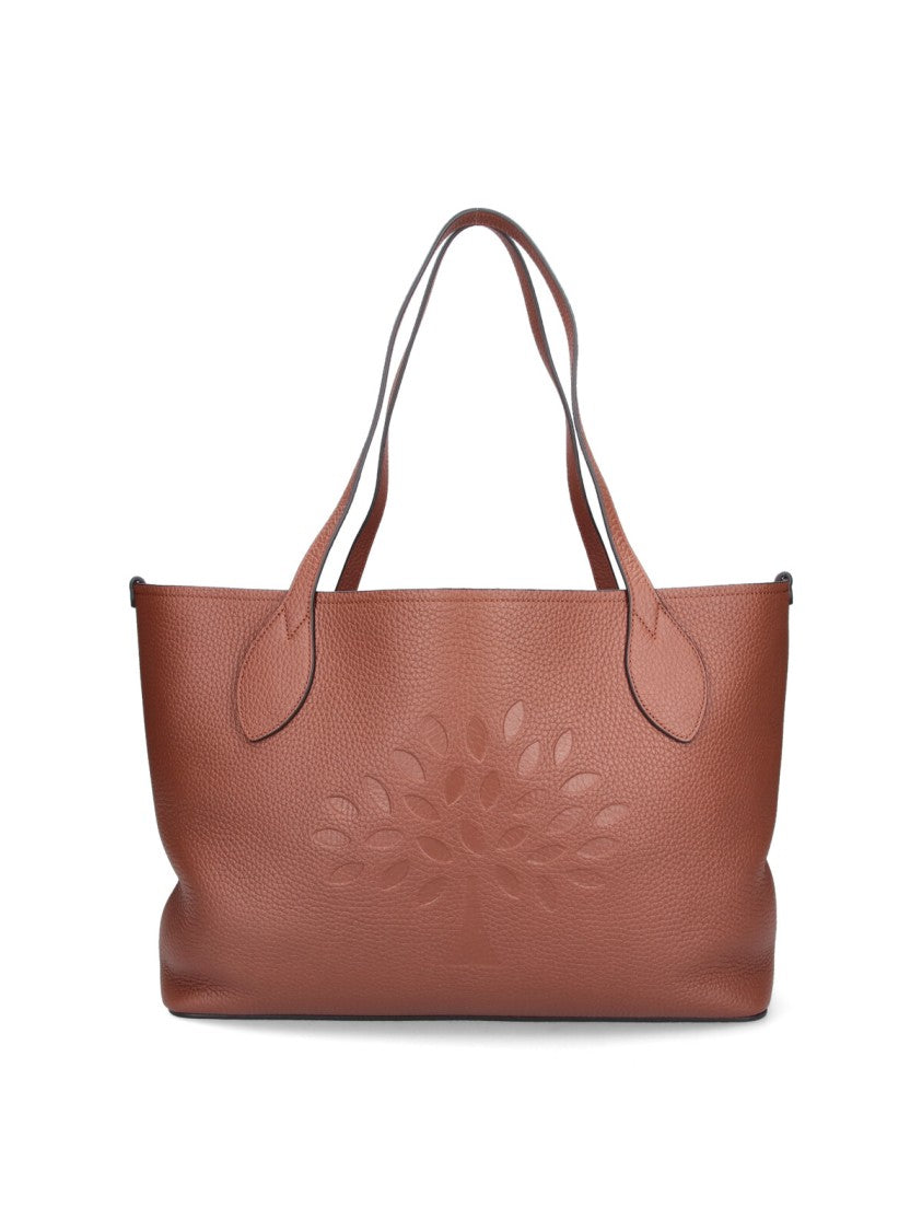 Mulberry Brown Tree Grain Leather Tote Bag