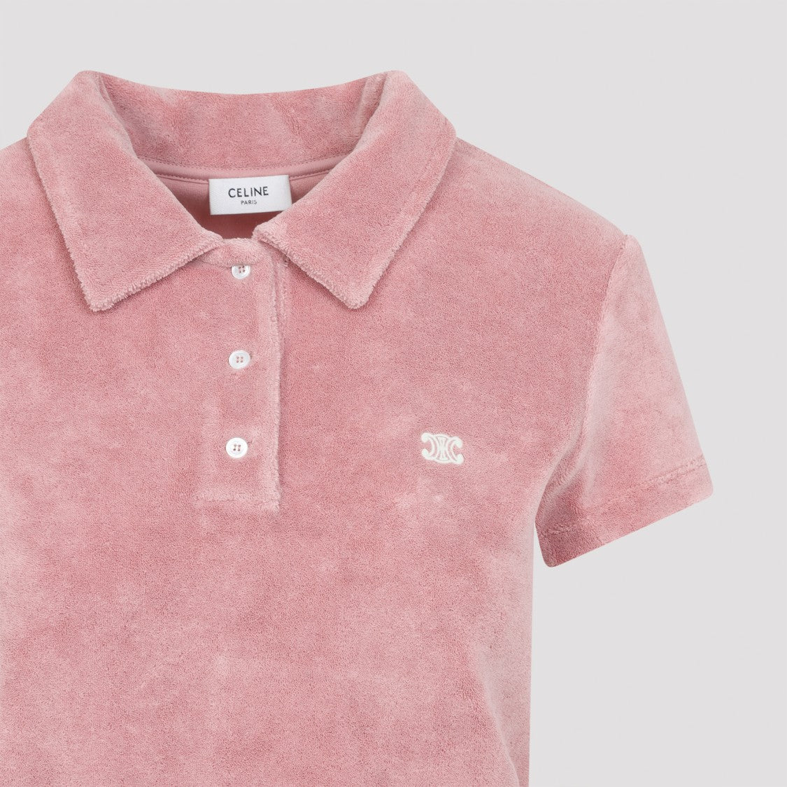 Celine Terry Cotton Polo With Classic Collar