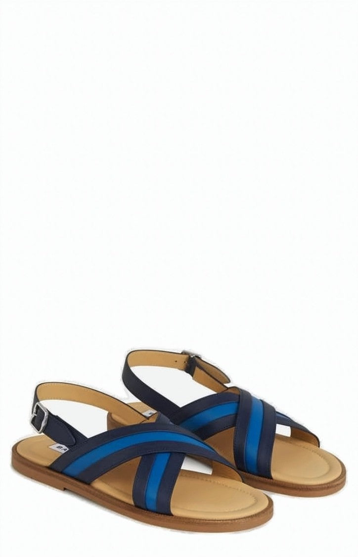 Bally Flat Sandals With Crossed Straps And Adjustable Ankle Strap