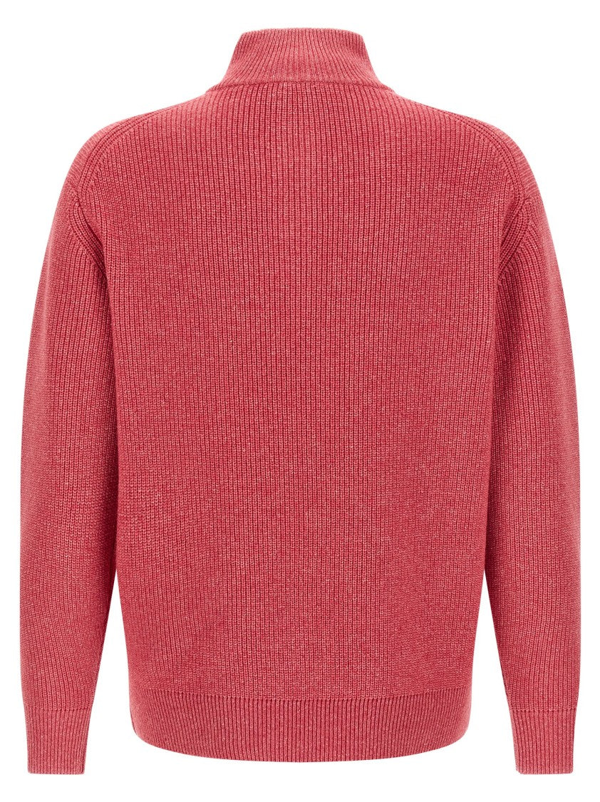 J. W. Anderson Half-Zip Knit Sweater With Horn-Effect Zipper