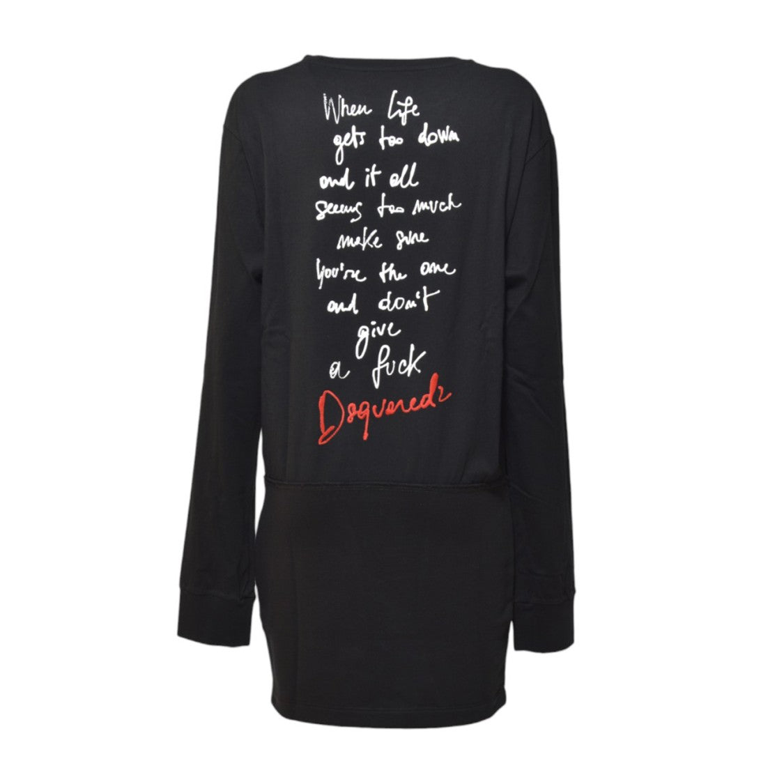 Dsquared2 Black Cotton Breezy Dress With Back Print
