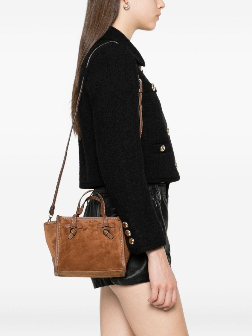Gianni Chiarini Structured Brown Calfskin Shopper With Detachable Strap