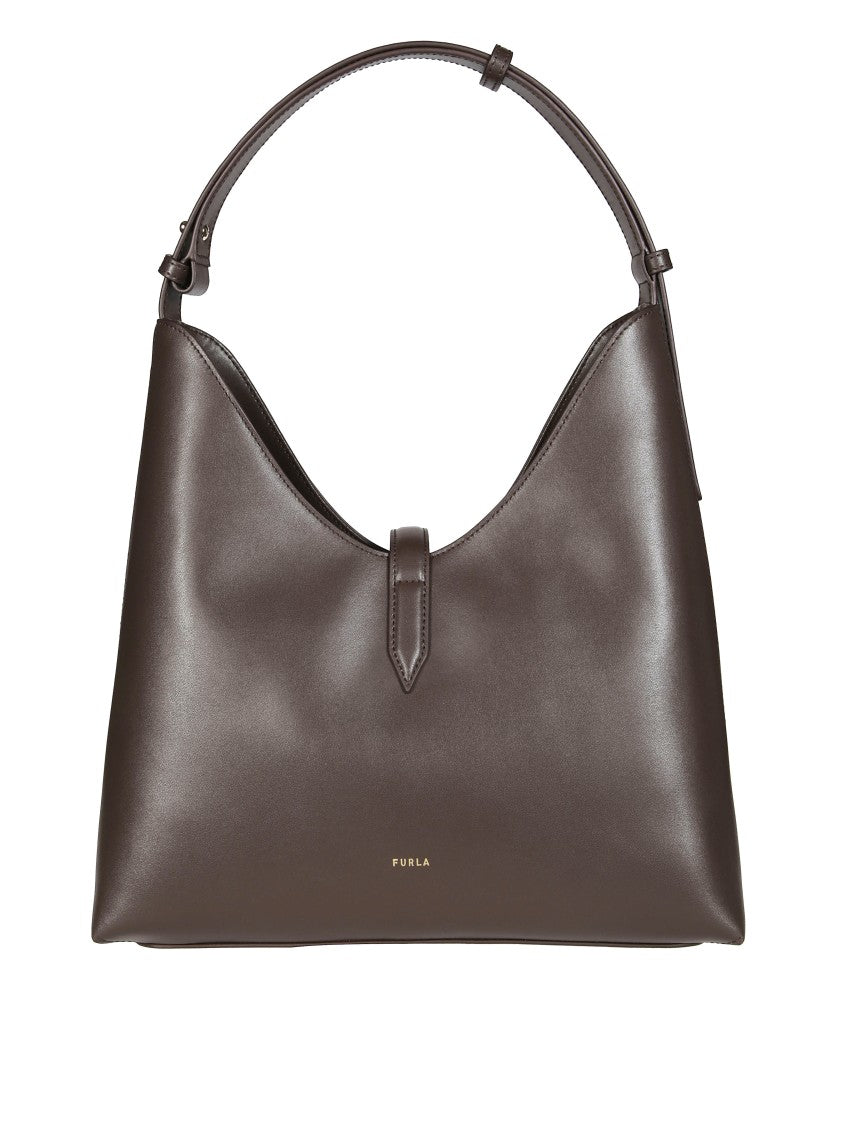 Furla Teardrop-Shaped Hobo Bag With Structured Silhouette