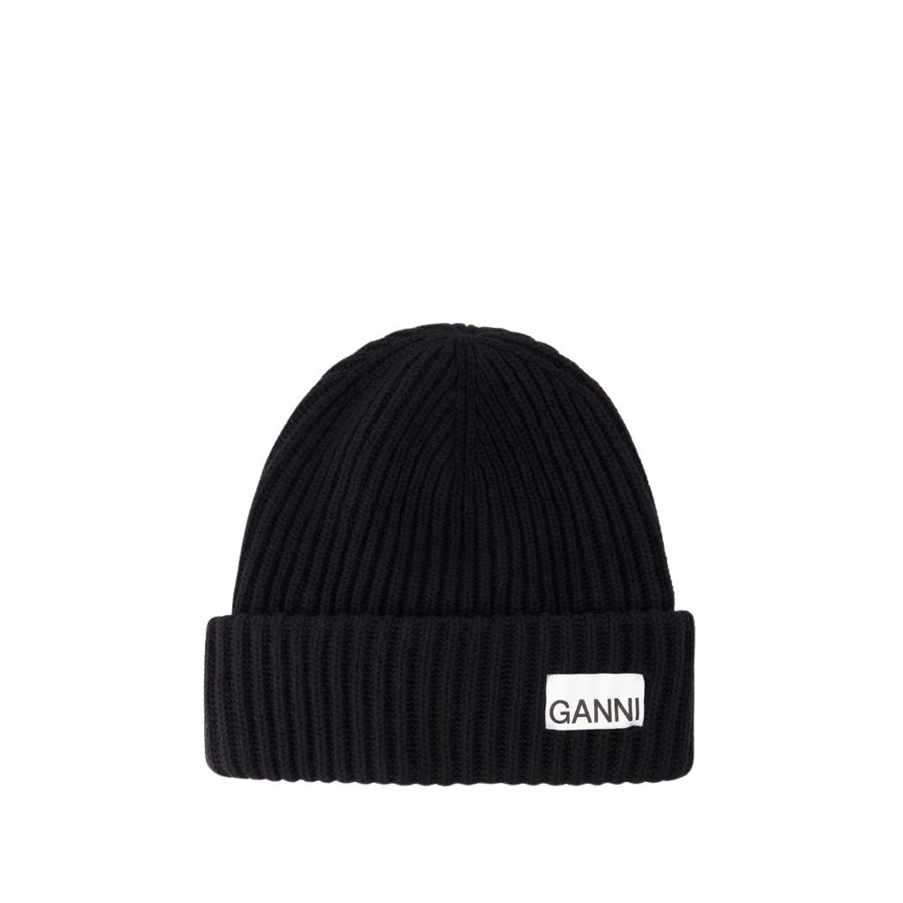 Ganni Beanie - Wool - Black