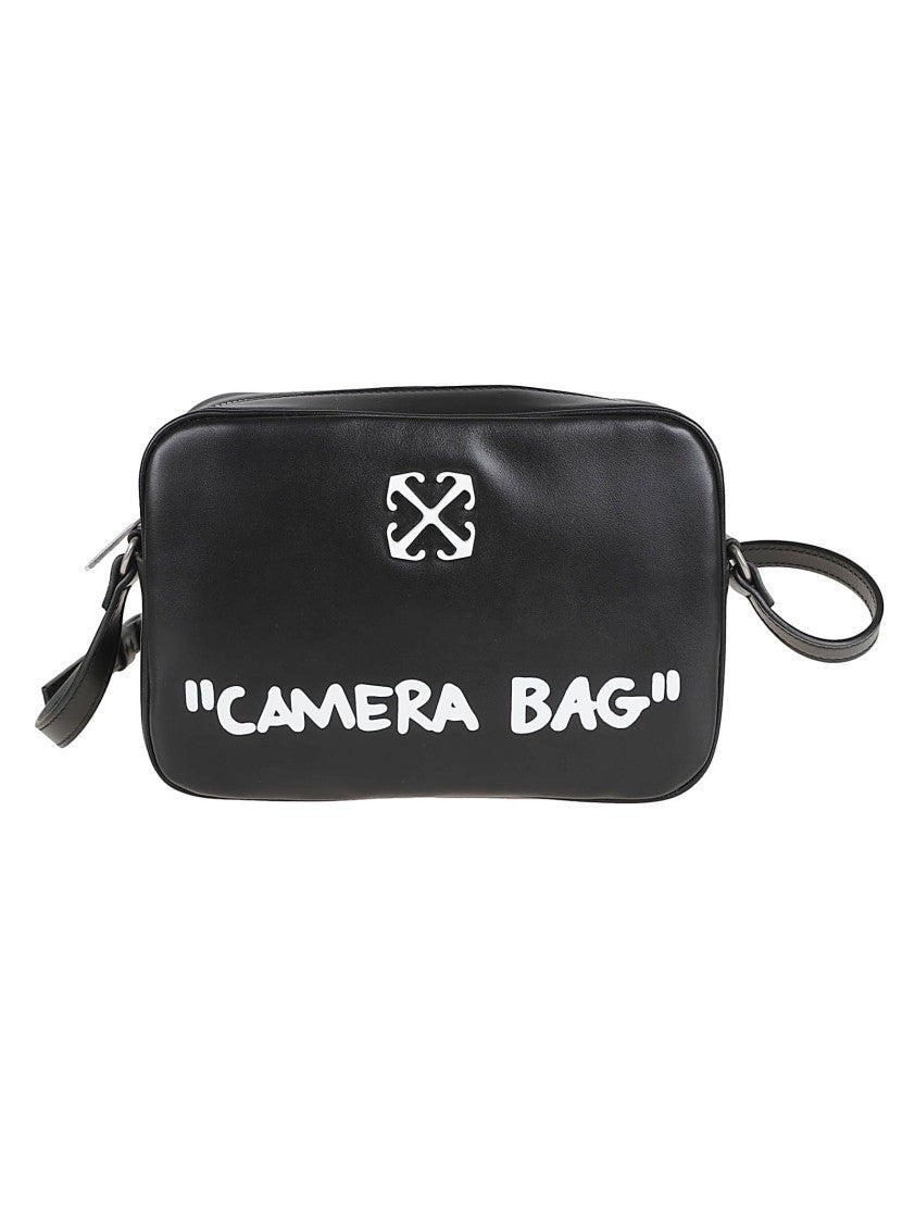 Off-White Rectangular Black Leather Shoulder Bag