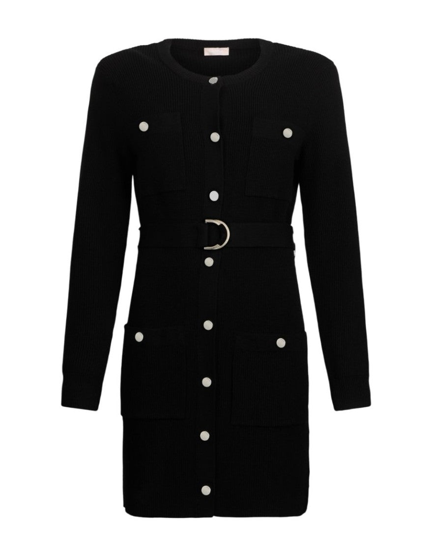 Liu Jo Short Knit Dress With Padded Shoulders