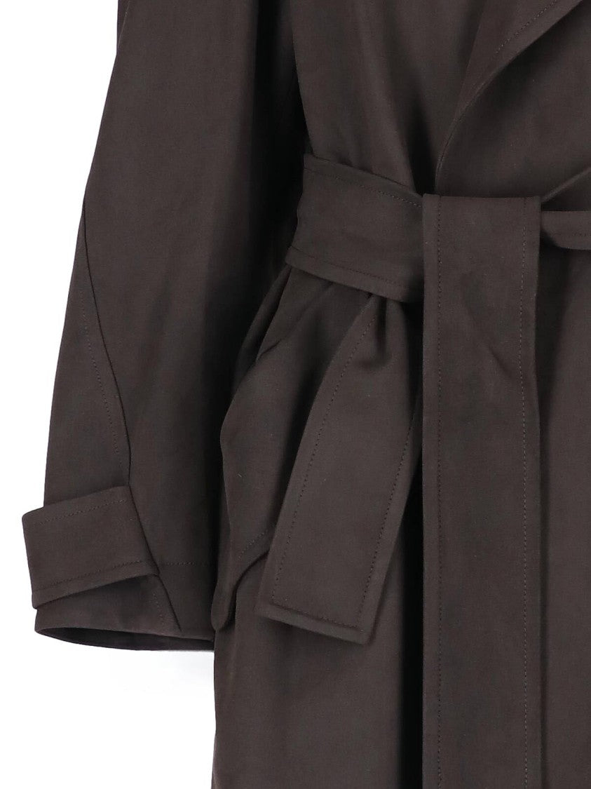 Low Classic Double-Breasted Faux Suede Trench Coat With Adjustable Features