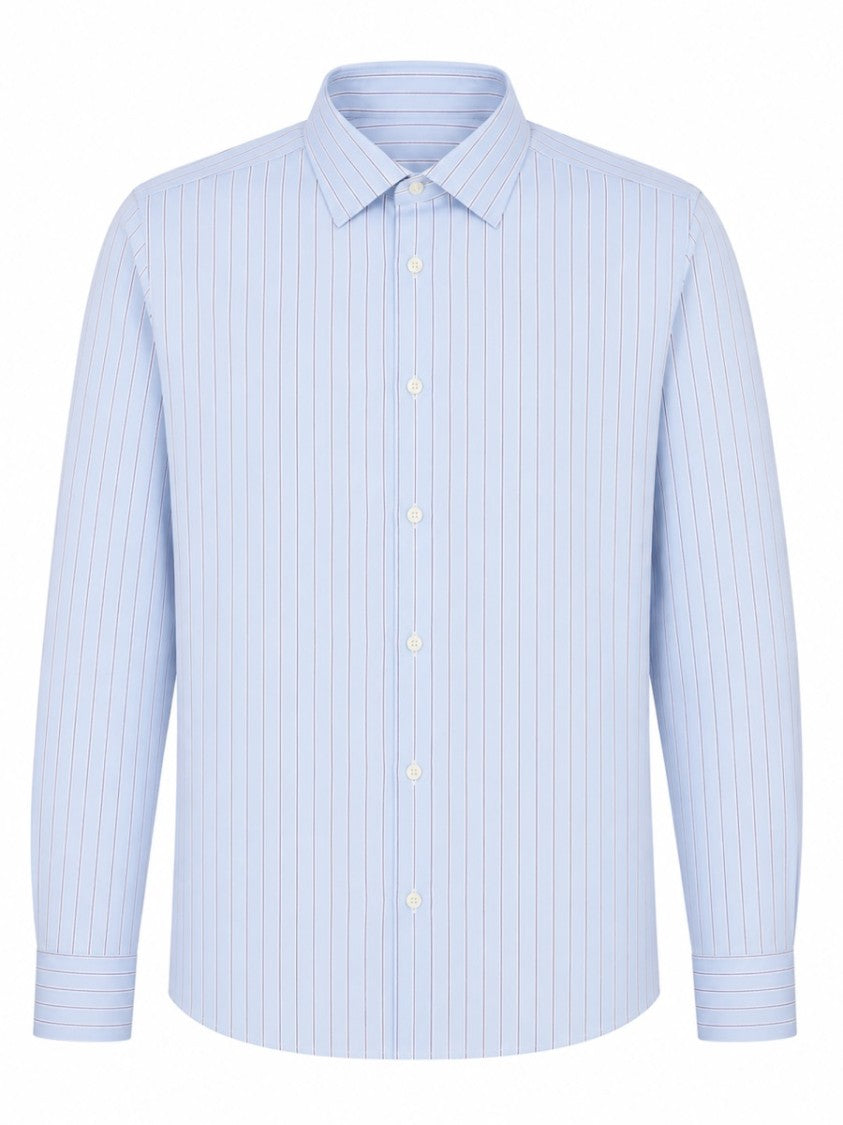 Costumein Light Blue Striped Long-Sleeve Shirt With Button-Down Front