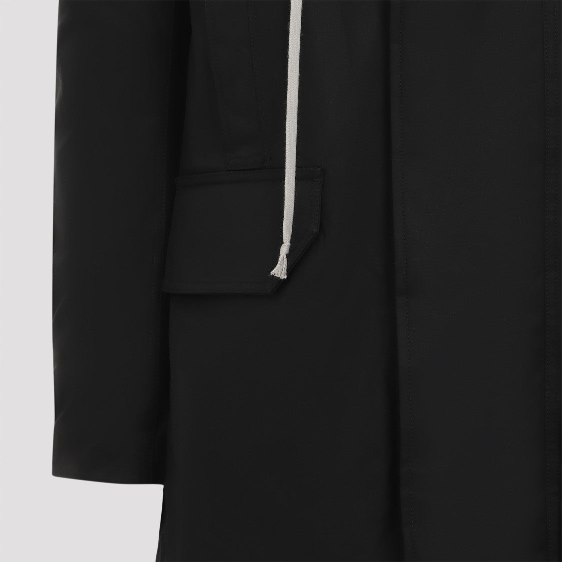 Rick Owens Black Hooded Coat