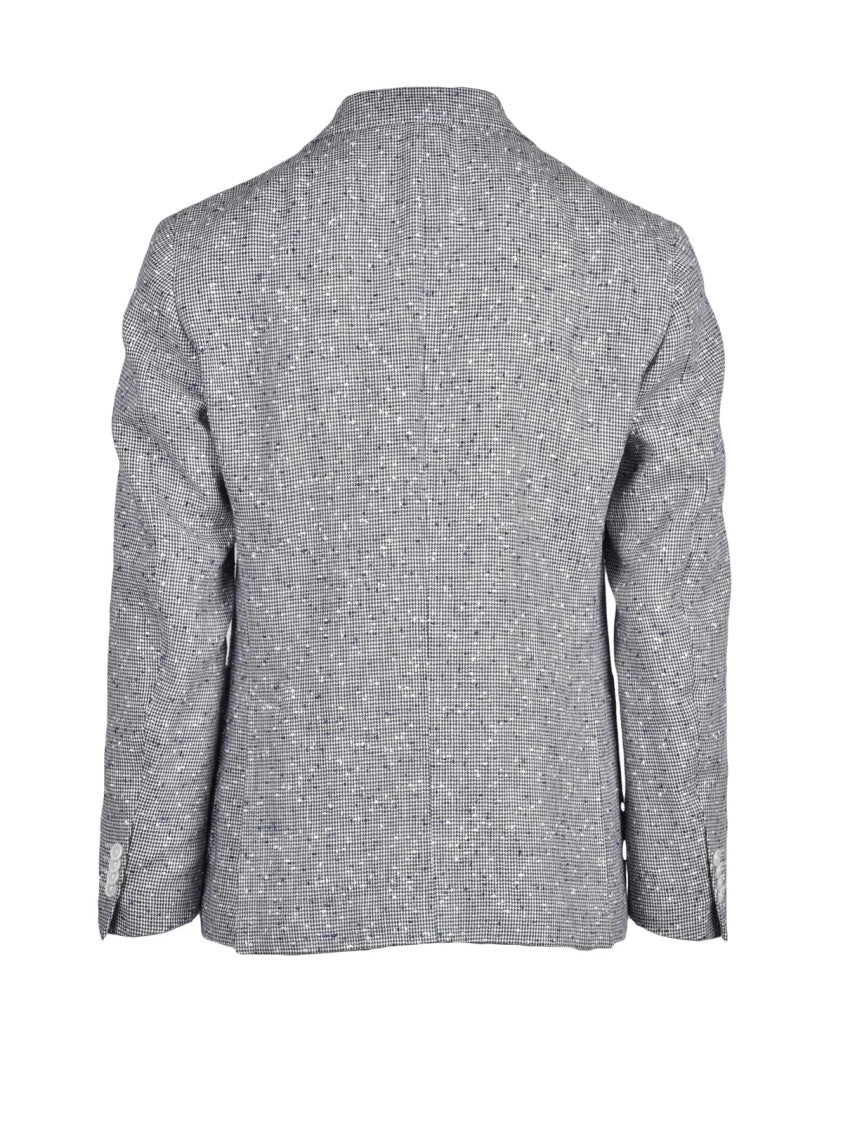 Luigi Bianchi Two-Tone Double-Breasted Jacket - White/Black