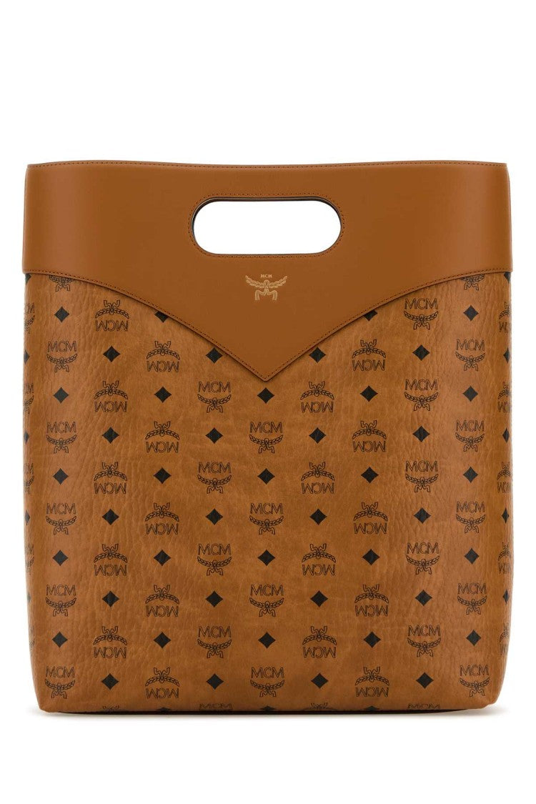 Mcm Printed Canvas Shopping Bag