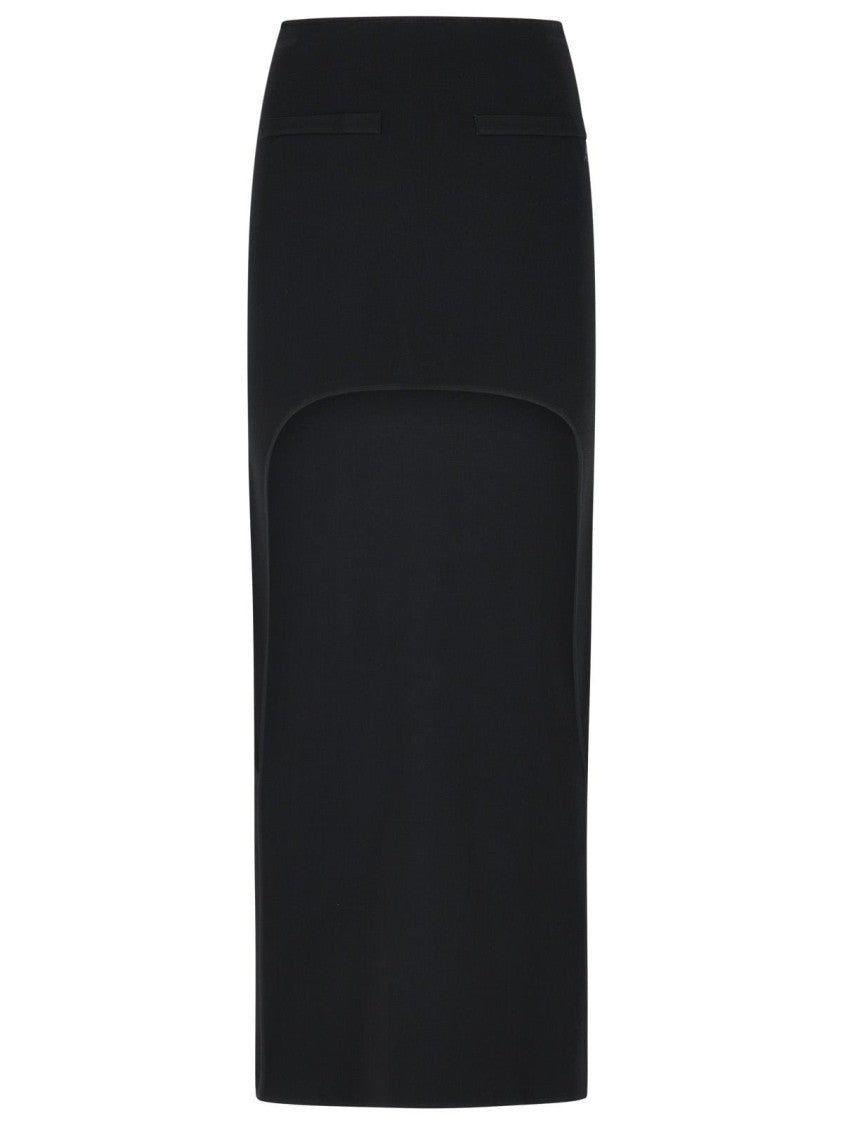 Courrèges Long Skirt In Black Viscose Blend