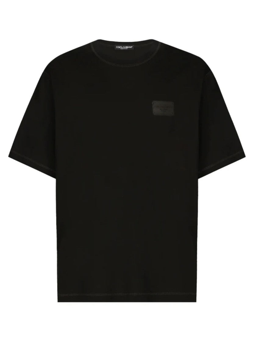 Dolce & Gabbana Relaxed Fit Black T-Shirt With Minimal Logo Detail