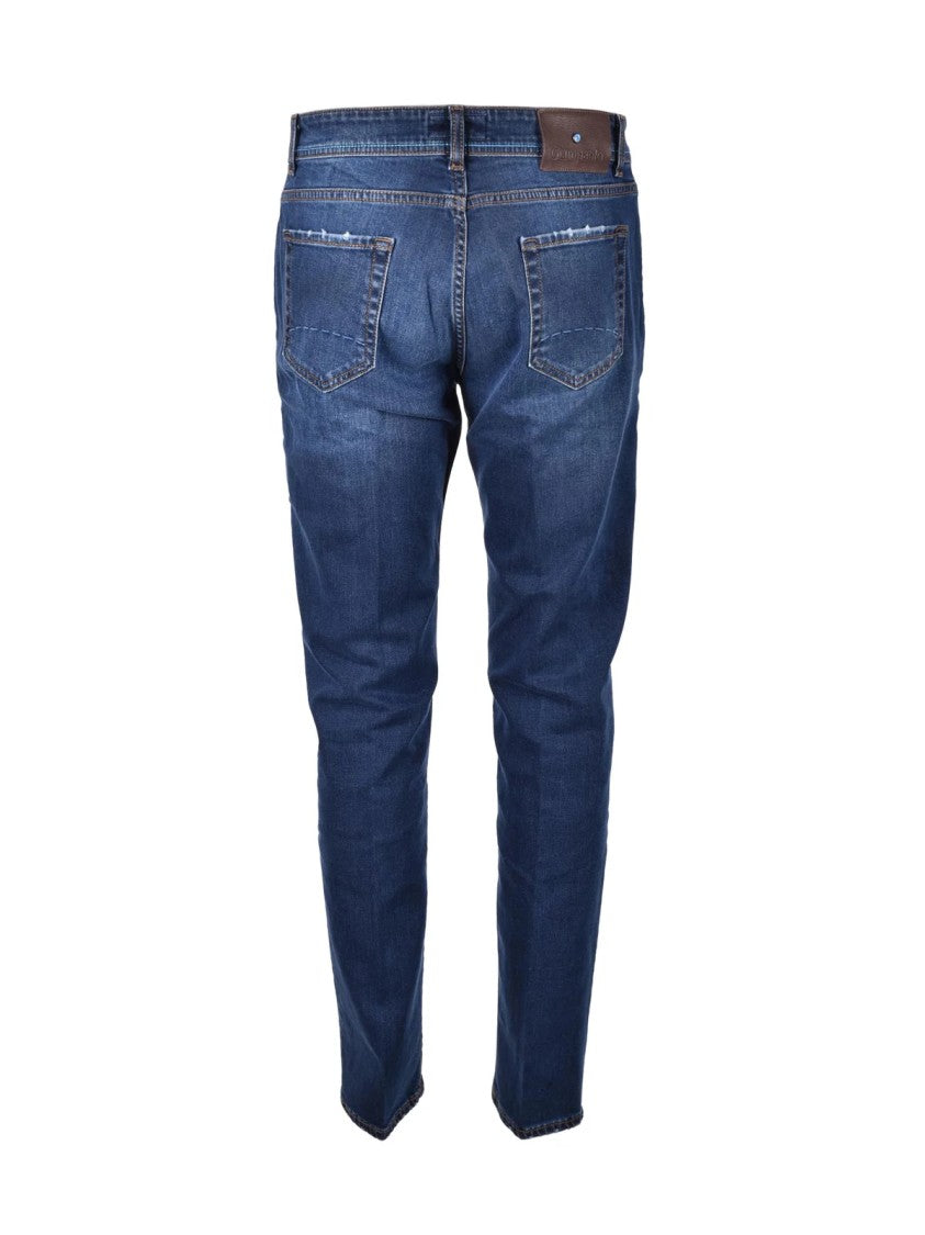 Giampaolo Blue Slim Cotton-Blend Jeans