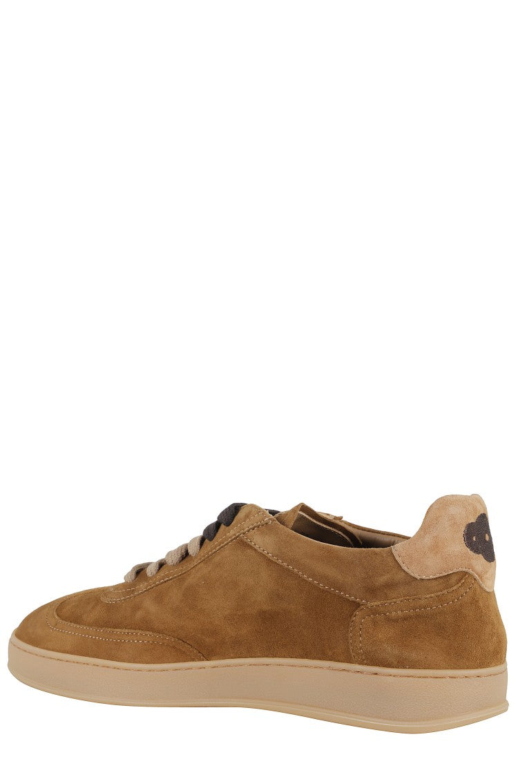Soldini Low-Profile Taffy Brown Suede Sneakers