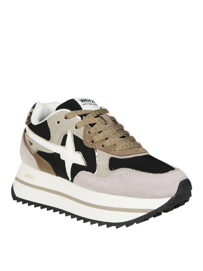 W6yz Layered Sneakers With Leopard Print