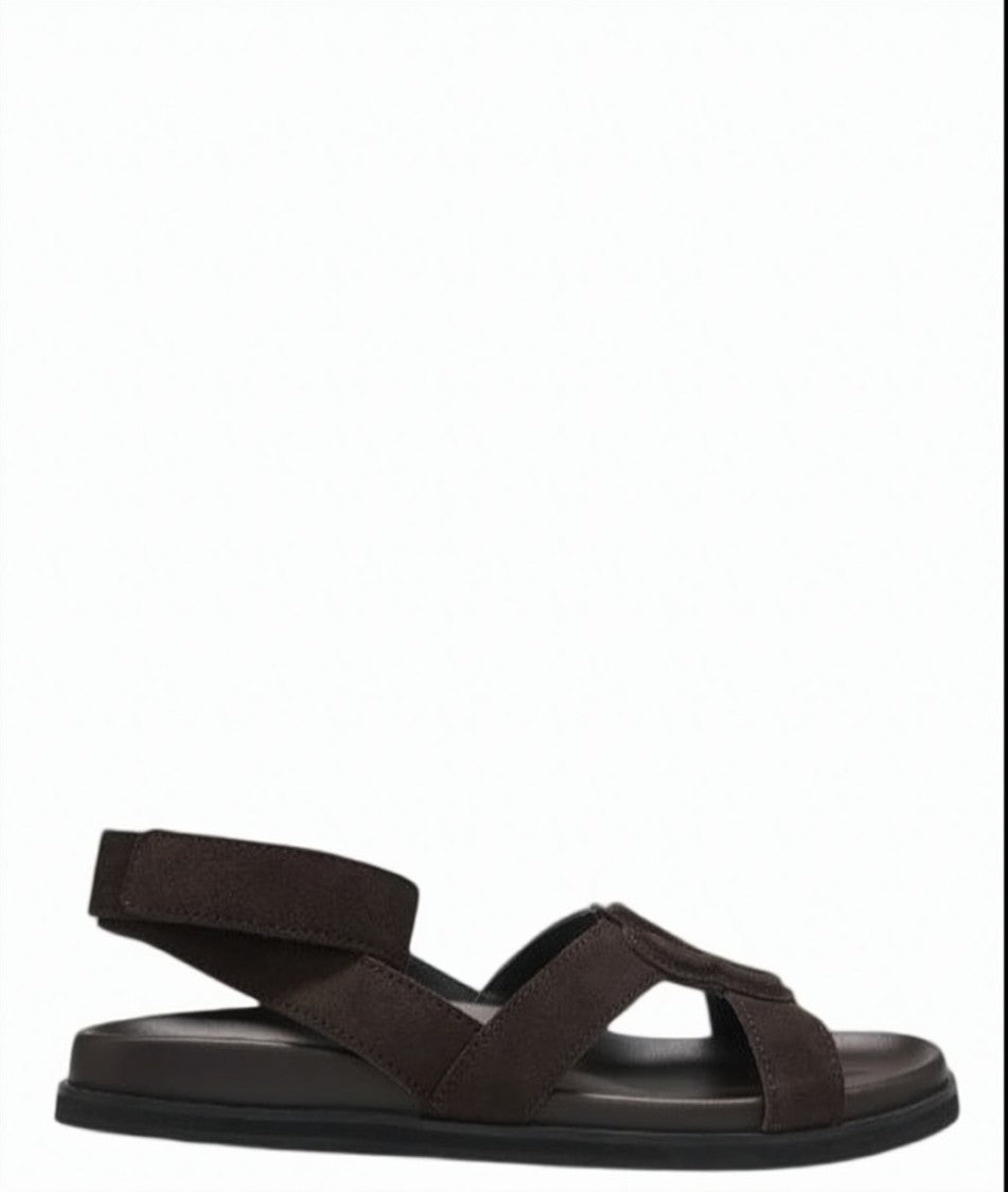 Boss Brown Freyah Suede Upper Sandal Shoes