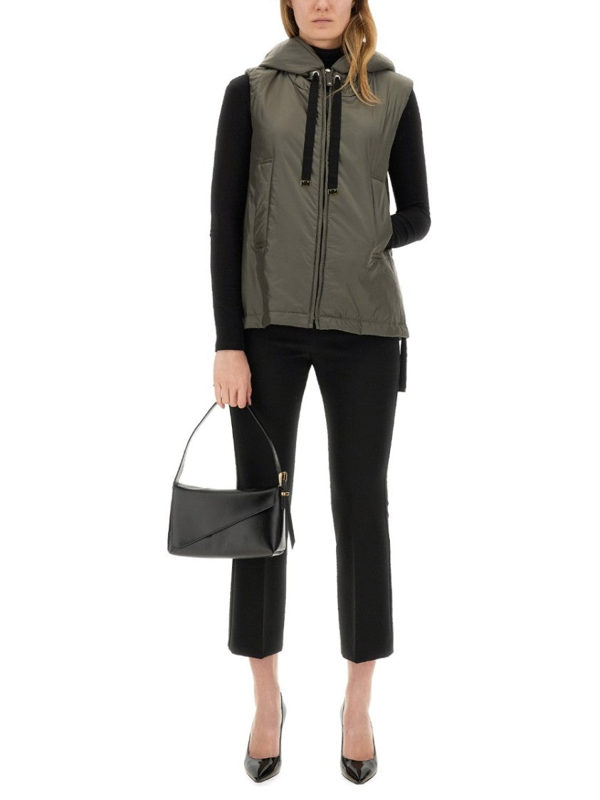 Max Mara Smooth Waterproof Vest With Hood And Zipper Closure