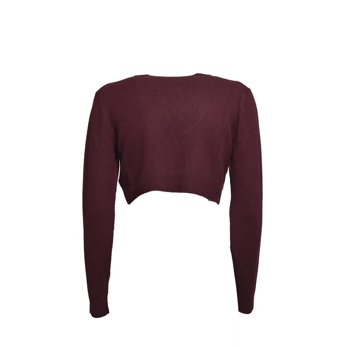 Patou Wool Cashmere Cropped Sweater - Bordeaux