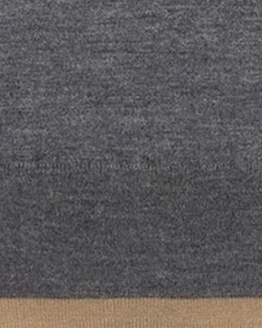 Paolo Pecora Grey Fine-Knit Extrafine Merino Wool Polo Sweater