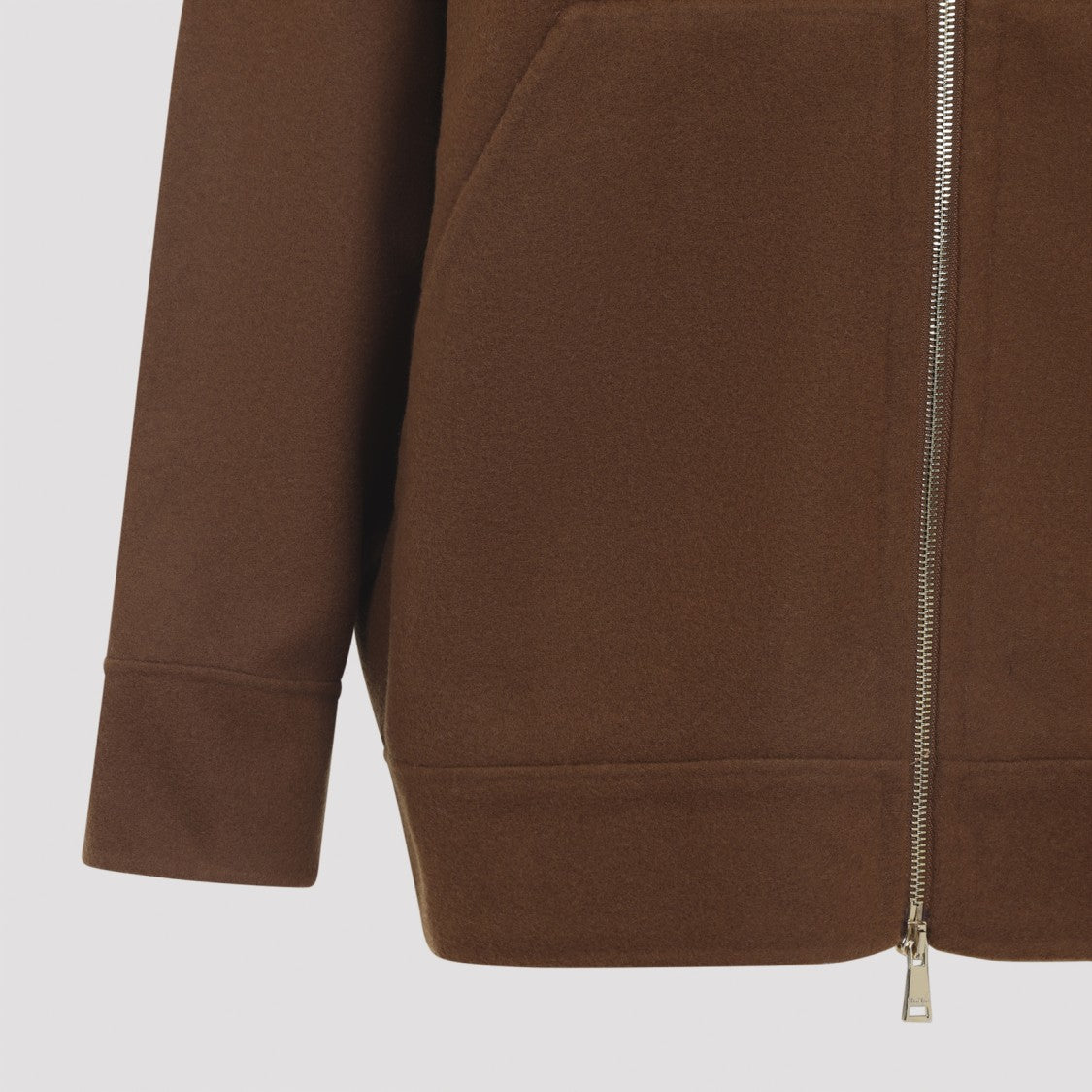 Max Mara Etuania Brown Virgin Wool Hoodie