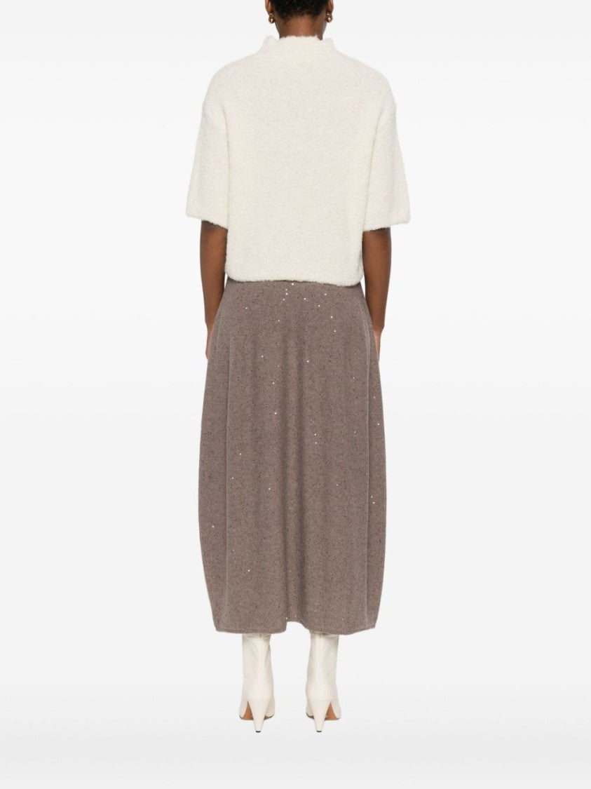 Antonelli Boxy Cropped Beige Sweater