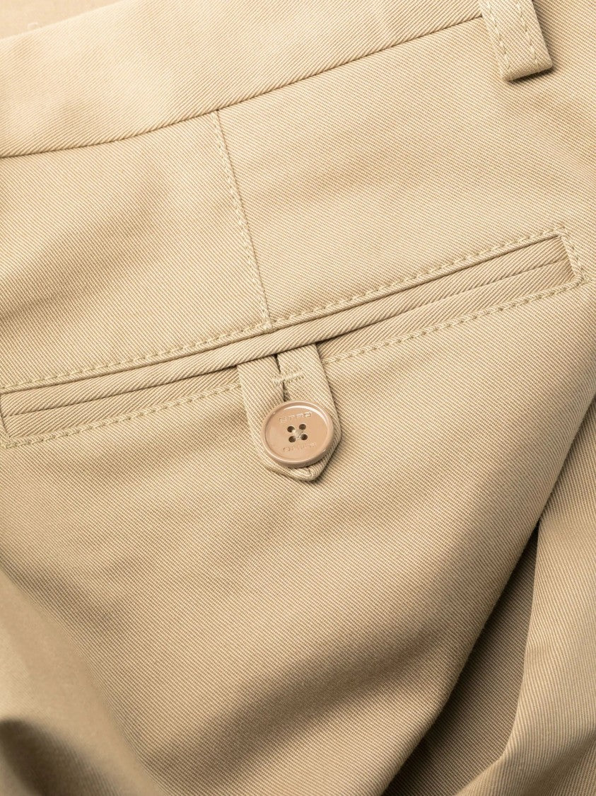 Etro Beige Straight-Leg Cotton Chino Trousers With Smooth Finish