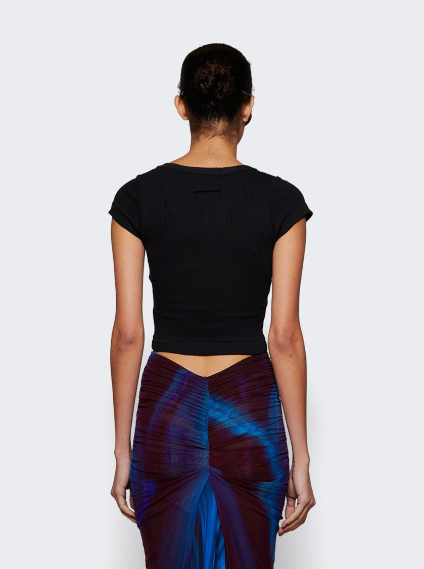 Jean Paul Gaultier Cropped Patch T-Shirt Black