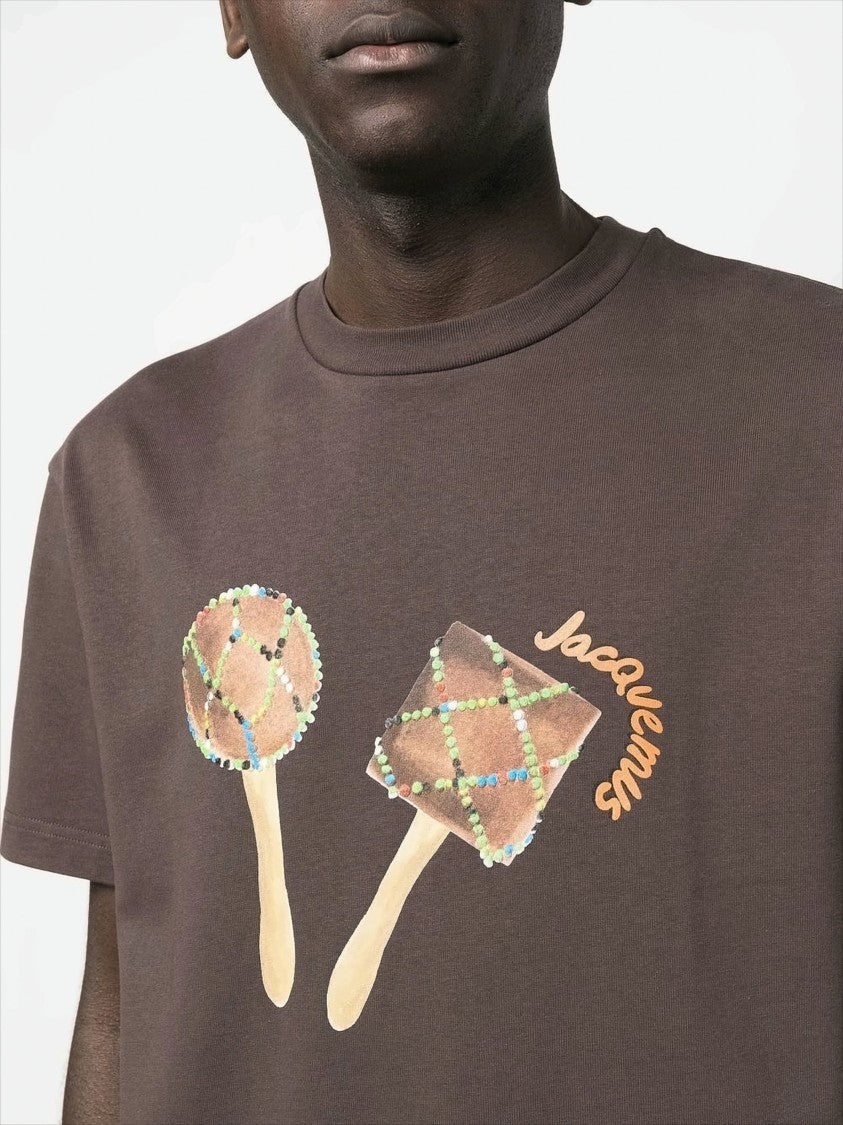 Jacquemus Relaxed-Fit Graphic Print Tee With Maraca Design
