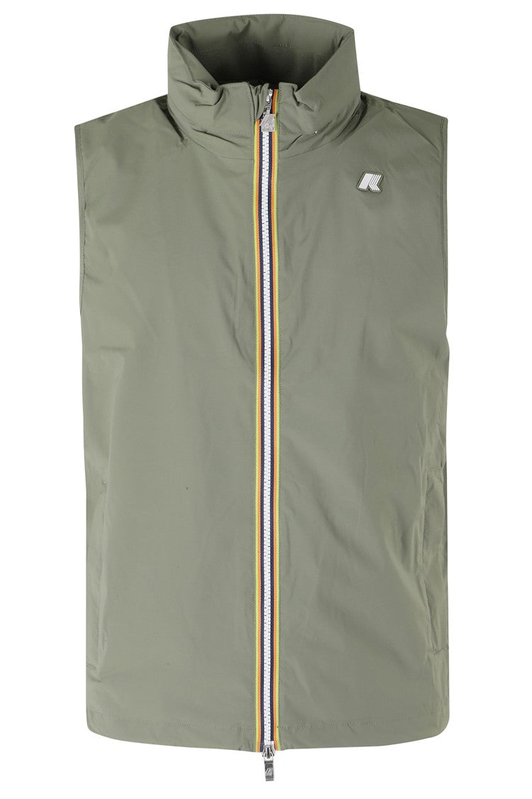 K-Way Green Valen Stretch High-Collar Nylon Vest