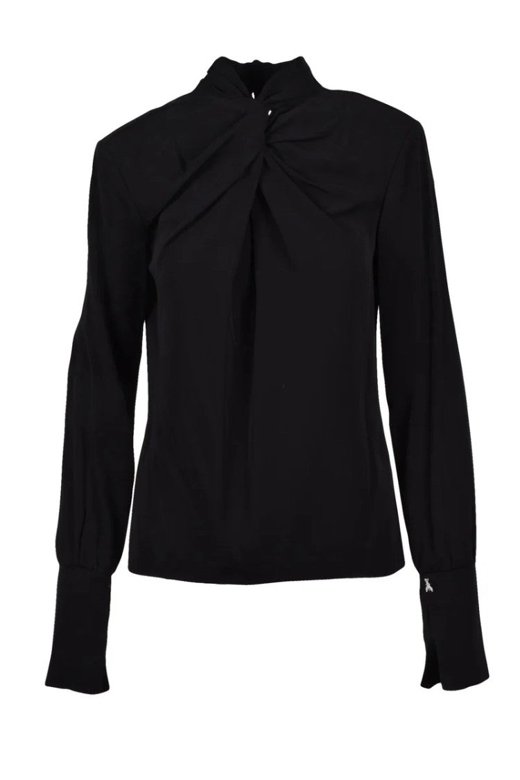Patrizia Pepe High Neck Blouse - Black