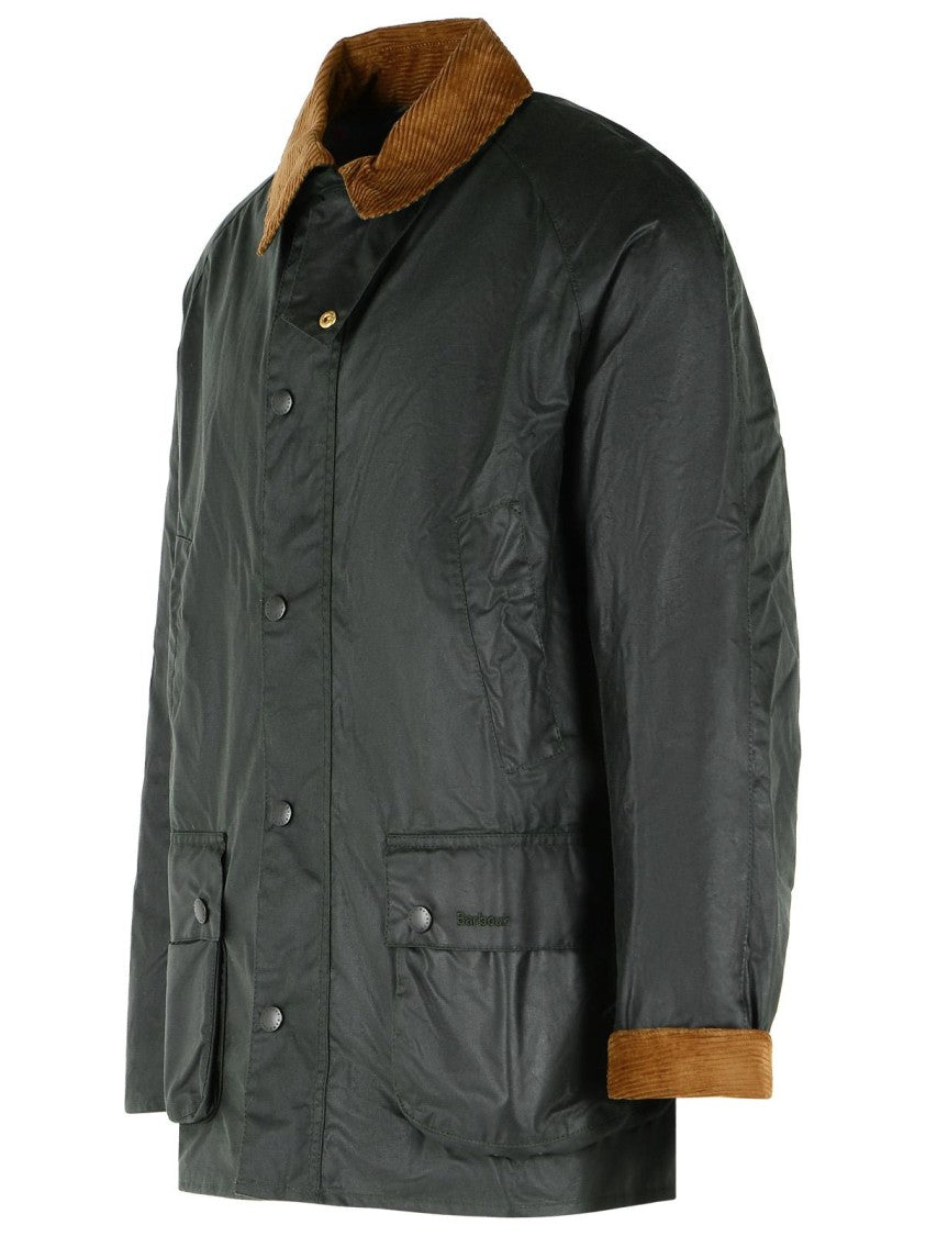 Barbour 'Asby Festive' Green Waxed Cotton Jacket