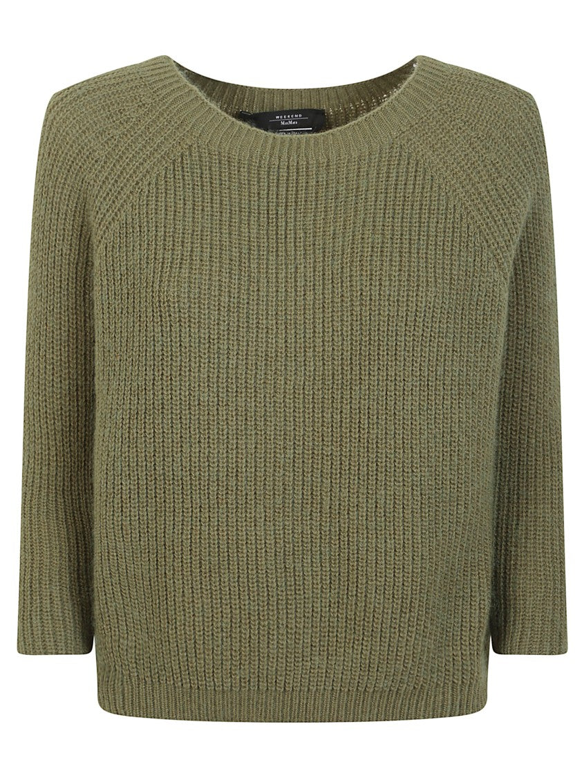 Max Mara Ribbed Mohair Blend Sweater With Textured Knit Design